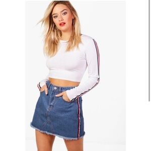 Boohoo Side Stripe Skirt